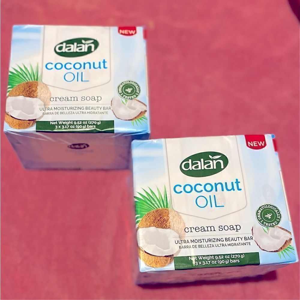 🛍Dalan  2 Pack Toilet Cream Soap Coconut 🥥 Oil 6x125g Skin Moisture Clea…